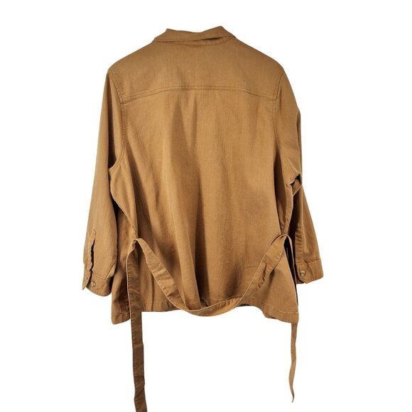 National Womens Button-Up Jacket 3X Brown - Picture 2 of 7